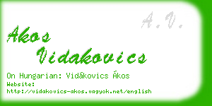 akos vidakovics business card